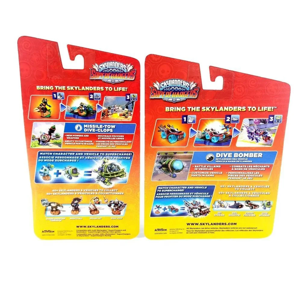 Skylanders Superchargers Missile Tow Dive Clops & Dive Bomber Character Sealed